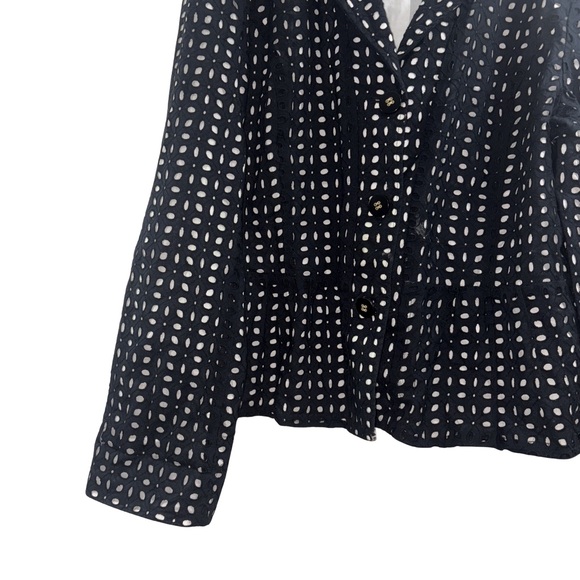 Charter Club Black Blazer with White Dot Pattern - Picture 5 of 5